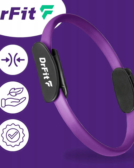 DrFit pilateso žiedas, mankštos lankas, jogos ratas, 36 cm, violetinis