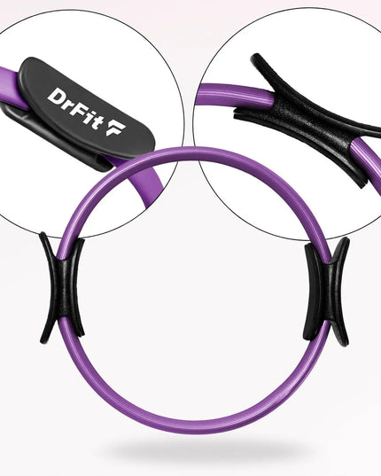 DrFit pilateso žiedas, mankštos lankas, jogos ratas, 36 cm, violetinis