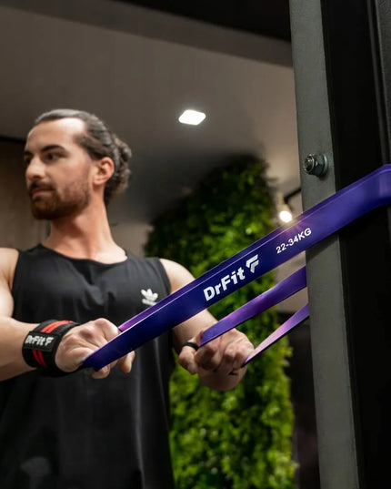 DrFit Power Band pasipriešinimo guma fitnesui ir pilatesui, pasipriešinimas 22 - 34 kg, patvari