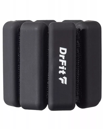 DrFit reguliuojami svoriai kulkšnims ir riešams 2x 0,45 kg, juodi