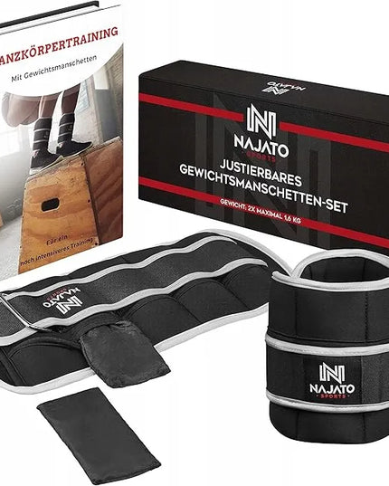DrFit reguliuojami svoriai kulkšnims ir riešams 2x 0,45 kg, juodi