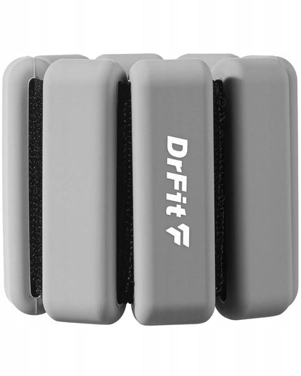DrFit reguluojami svarmenys kulkšnims ir riešams, 2x 0,45 kg, pilki