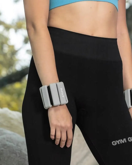 DrFit reguluojami svarmenys kulkšnims ir riešams, 2x 0,45 kg, pilki