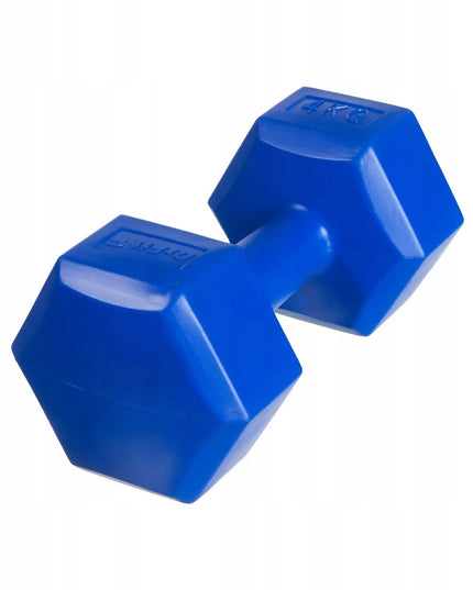 DrFit šešiakampiai fitneso hanteliai, 2x4 kg, mėlyni