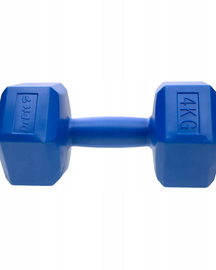 DrFit šešiakampiai fitneso hanteliai, 2x4 kg, mėlyni