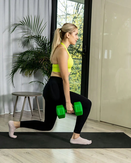 DrFit šešiakampiai fitneso svareliai, 2x 5 kg rinkinys, žali