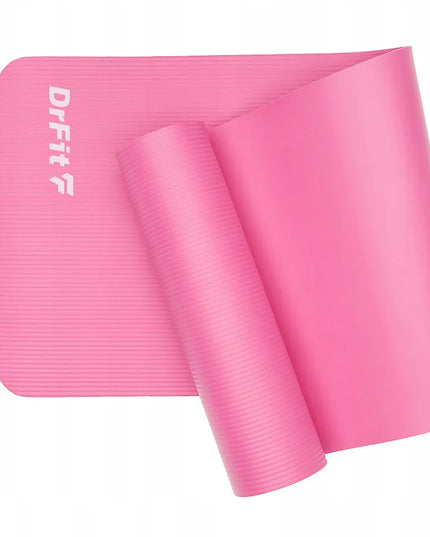 DrFit storo mankštos ir jogos kilimėlio 1 cm, patvarus fitneso kilimėlis, rožinis
