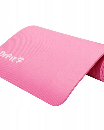 DrFit storo mankštos ir jogos kilimėlio 1 cm, patvarus fitneso kilimėlis, rožinis