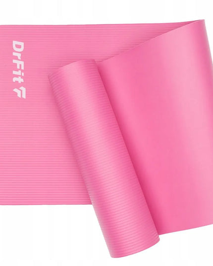 DrFit storo mankštos ir jogos kilimėlio 1 cm, patvarus fitneso kilimėlis, rožinis