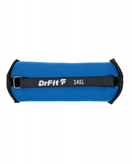 DrFit svoriai kulkšnims ir riešams fitnesui treniruotėms 2x 1kg mėlyni