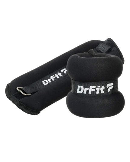 DrFit svorių rinkinys kulkšnims ir riešams 2x 2kg, juodi, patvarūs