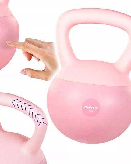 DrFit virdulinis svarmuo (kettlebell) treniruotėms, rožinis, 6 kg