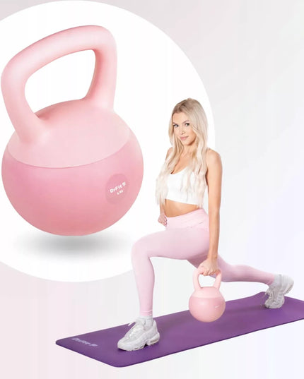 DrFit virdulinis svarmuo (kettlebell) treniruotėms, rožinis, 6 kg