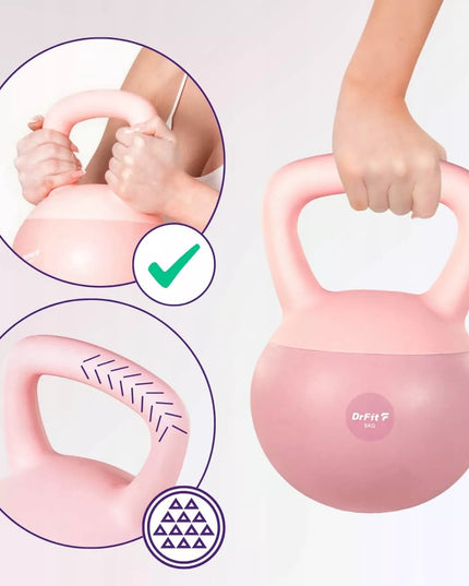 DrFit virdulinis svarmuo (kettlebell) treniruotėms, rožinis, 6 kg