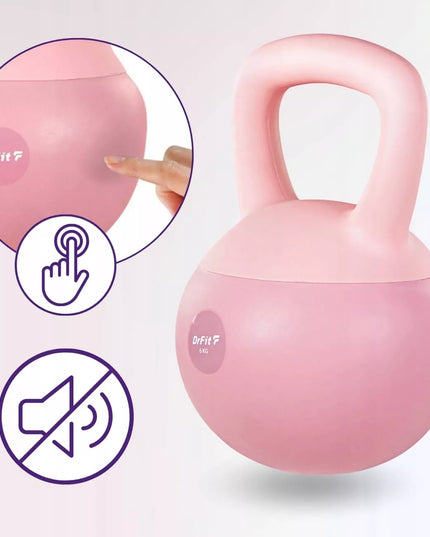 DrFit virdulinis svarmuo (kettlebell) treniruotėms, rožinis, 6 kg
