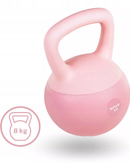 DrFit virdulinis svarmuo (kettlebell) treniruotėms, rožinis, 6 kg