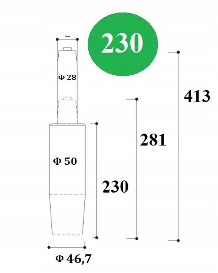 Dujinis kėdės keltuvas 230 chromuotas 200 kg 4 klasė