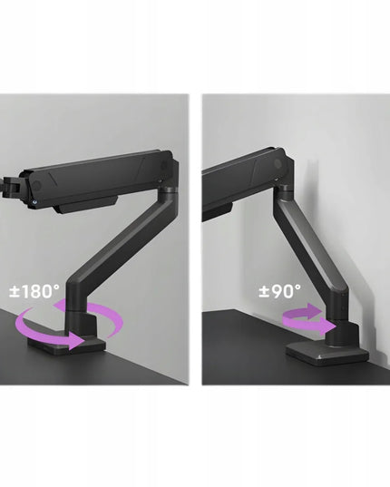 Dujinis monitoriaus laikiklis 17-45" 16kg USB šakotuvas VESA Spacetronik juodas