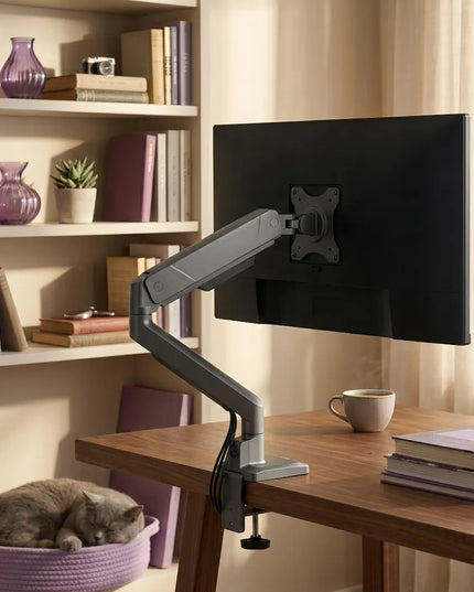 Dujinis monitoriaus laikiklis 17-45" 16kg USB šakotuvas VESA Spacetronik juodas