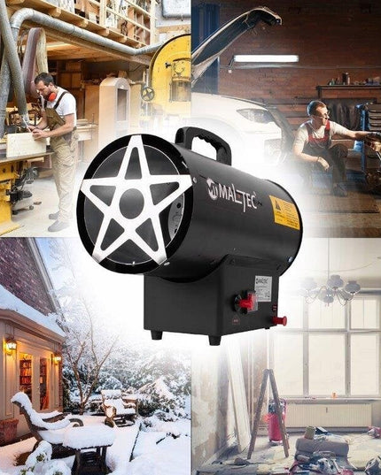 Dujinis šildytuvas su ventiliatoriumi ir reduktoriumi, pramoninis, 25kW (MalTec)