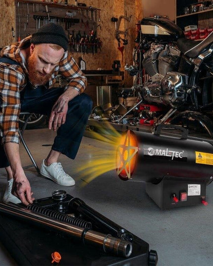 Dujinis šildytuvas su ventiliatoriumi ir reduktoriumi, pramoninis, 25kW (MalTec)