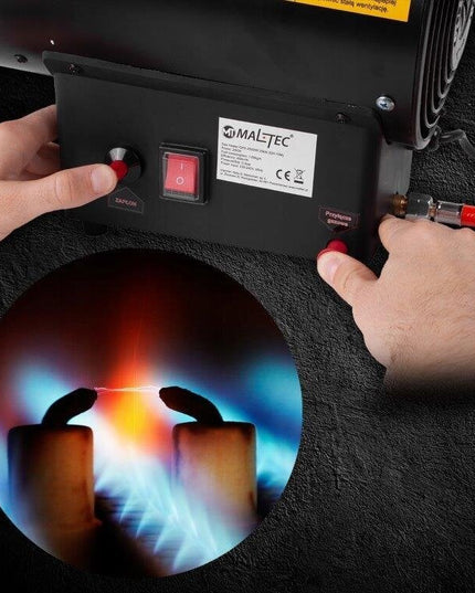 Dujinis šildytuvas su ventiliatoriumi ir reduktoriumi, pramoninis, 25kW (MalTec)