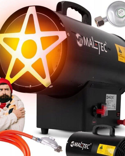 Dujinis šildytuvas su ventiliatoriumi ir reduktoriumi, pramoninis, 25kW (MalTec)