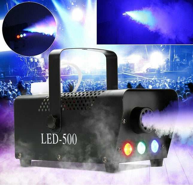 Dūmų generatorius LED-500 | Dūmų mašina su nuotoliniu valdymu, 500W galia – Renginiams, šventėms, scenai
