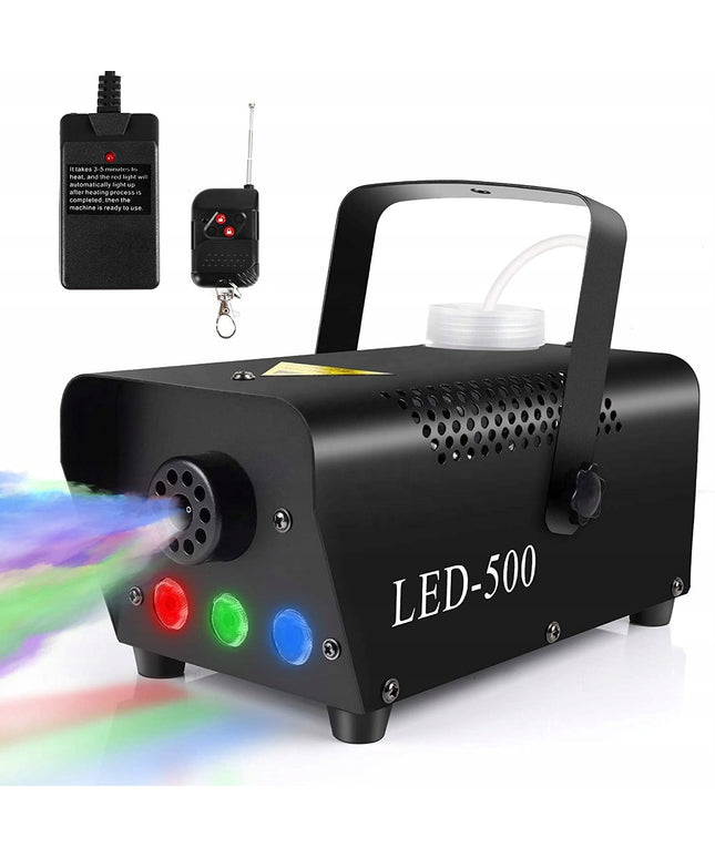 Dūmų generatorius LED-500 | Dūmų mašina su nuotoliniu valdymu, 500W galia – Renginiams, šventėms, scenai