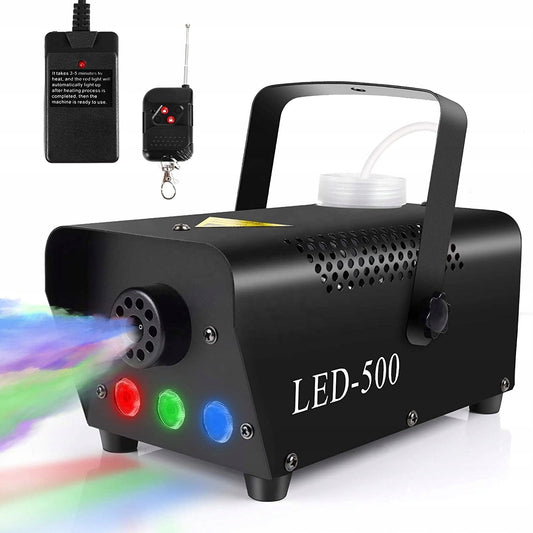 Dūmų generatorius LED-500 | Dūmų mašina su nuotoliniu valdymu, 500W galia – Renginiams, šventėms, scenai