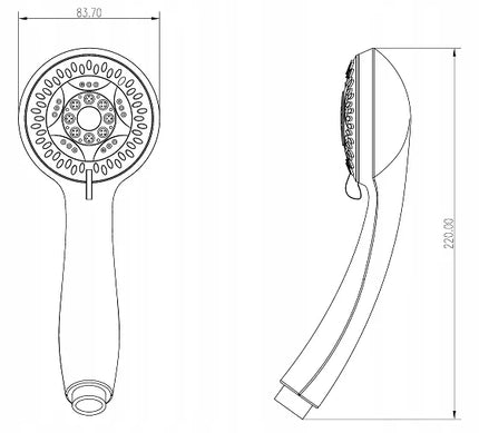 Dušo galvutė Invena Esla chromuota, AS-94-001-M.