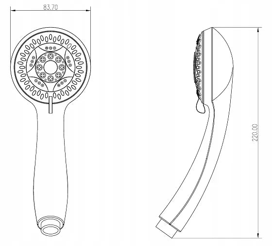 Dušo galvutė Invena Esla chromuota, AS-94-001-M.