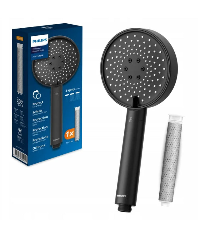Dušo galvutė su filtru Philips ASH1516BK/10 ACF juoda