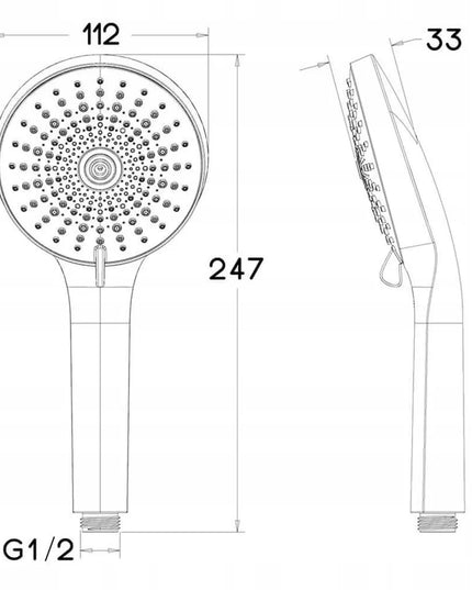 Dušo galvutė su turbina ECOVAND IMPACT taupanti -65% vandens 5.7 L/M
