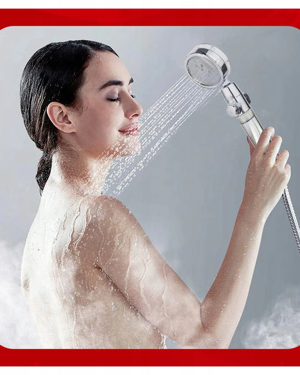 Dušo galvutė su turbina ventiliatoriumi aukšto slėgio eko filtru