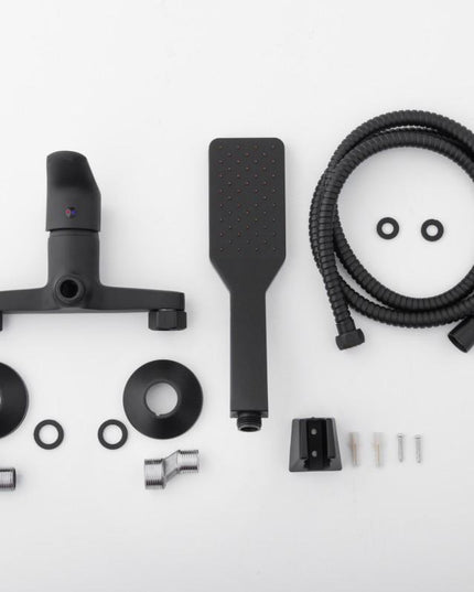 Sieninis vonios dušo komplektas, maišytuvas - Juodas, matinis