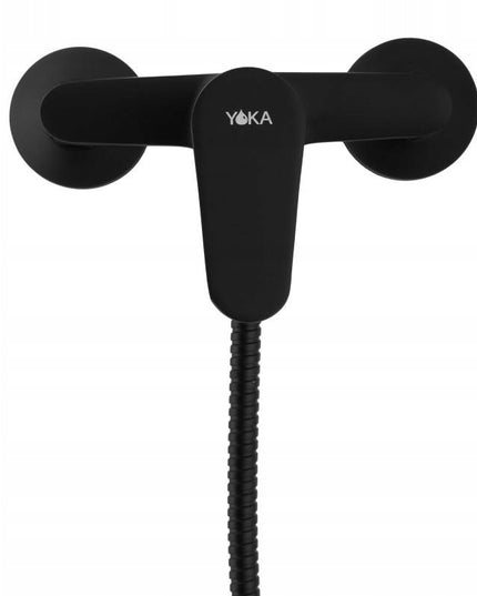 Sieninis vonios dušo komplektas, maišytuvas - Juodas, matinis