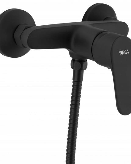 Sieninis vonios dušo komplektas, maišytuvas - Juodas, matinis