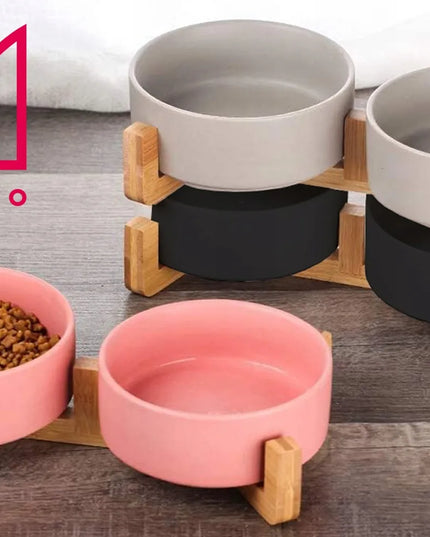 Dvigubas keraminis dubenėlių rinkinys šunims ir katėms Mersjo Gerda 2x400ml