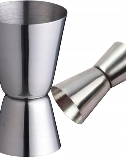 Dvipusis metalinis baro matavimo indelis kokteiliams ir alkoholiui 25/50 ml