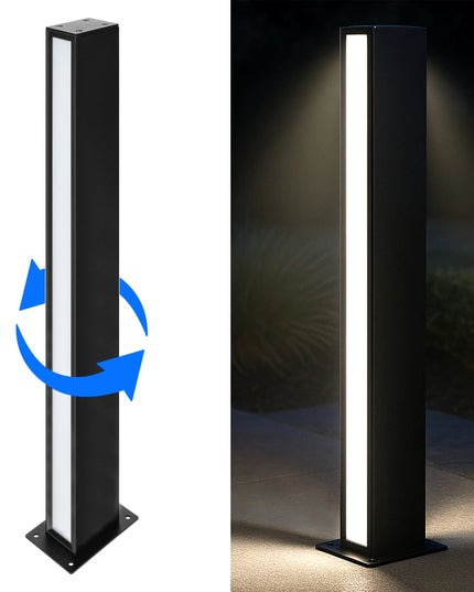 Dvipusis pastatomas 60 cm LED sodo šviestuvas-stulpelis, 4000K, juodas