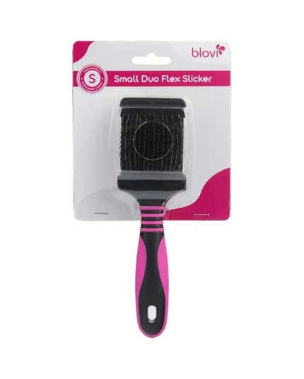 Dvipusis pūkuotuko šepetys šunims – Blovi Small Duo Flex Slicker