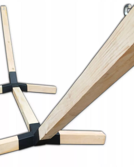 Dvivietis hamako rėmas ir hamakas BOHO pilkas, nešiojamas komplektas COMFORT ZONE 200 kg