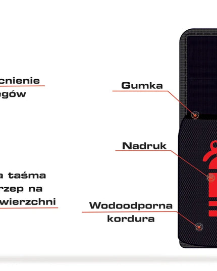 Automobilio gesintuvo dėklas su tvirtinimu kibukais