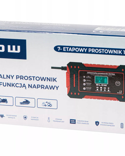 Akumuliatoriaus įkroviklis LCD 12V 10A su remonto funkcija automatinis