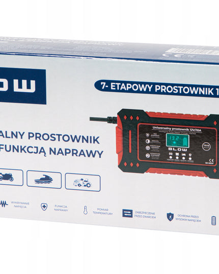 Įkroviklis-taisytuvas akumuliatoriui LCD 12V 10A su automatine remonto funkcija