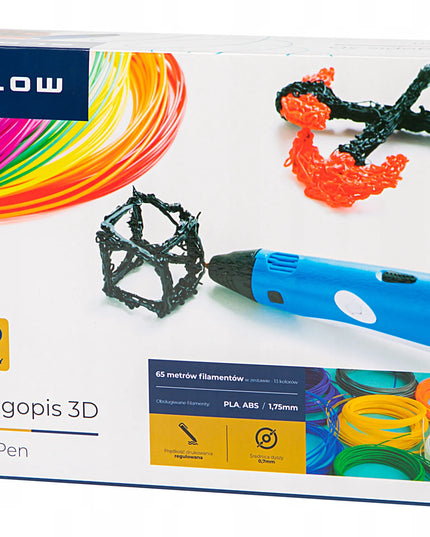 BLOW 3D rašiklio rinkinys vaikams su stovu, įkrovikliu ir 115 m kaitinimo siūlelių