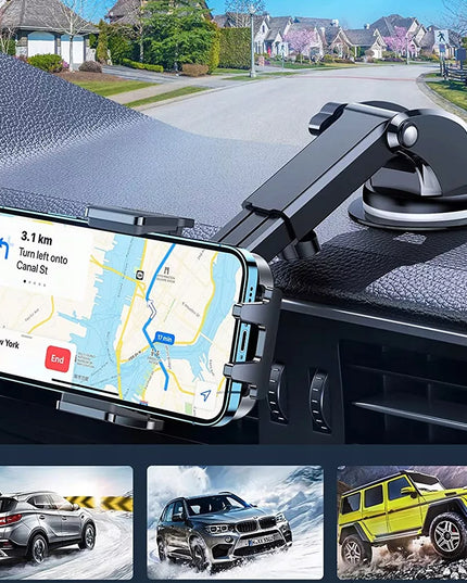 Automobilinis telefono laikiklis ant stiklo ir prietaisų skydelio Alogy