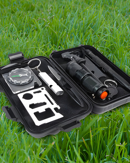 Išgyvenimo rinkinys Survivalowy 11-in-1 – būtiniausių išgyvenimo priemonių rinkinys