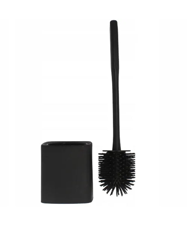 EASYFORM silikoninis tualeto šepetys su stovu, juodas, 34,8 cm
